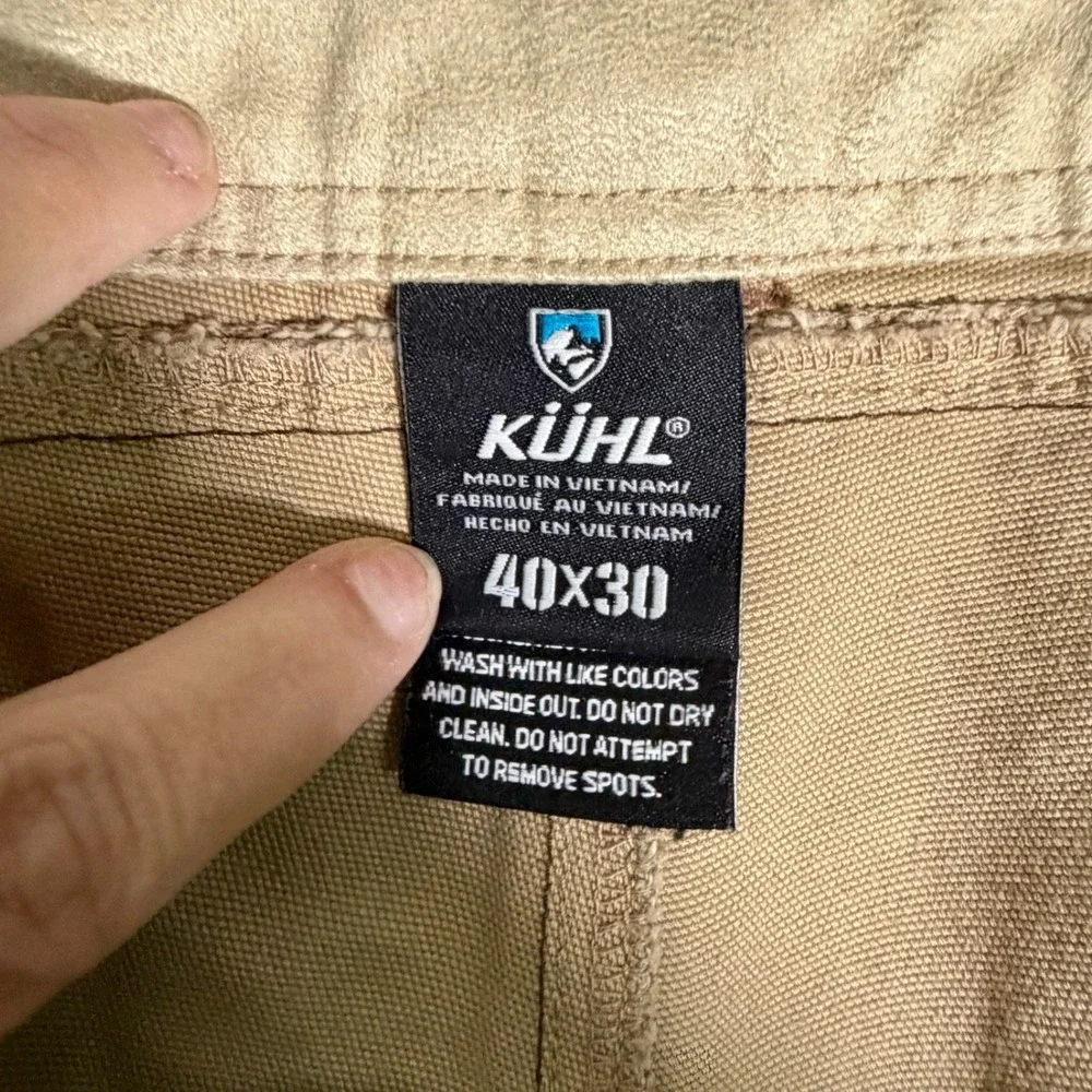 Kuhl Men's Above The Law Double Knee‎ Heavyweight Workwear Pants Khaki 40x30
